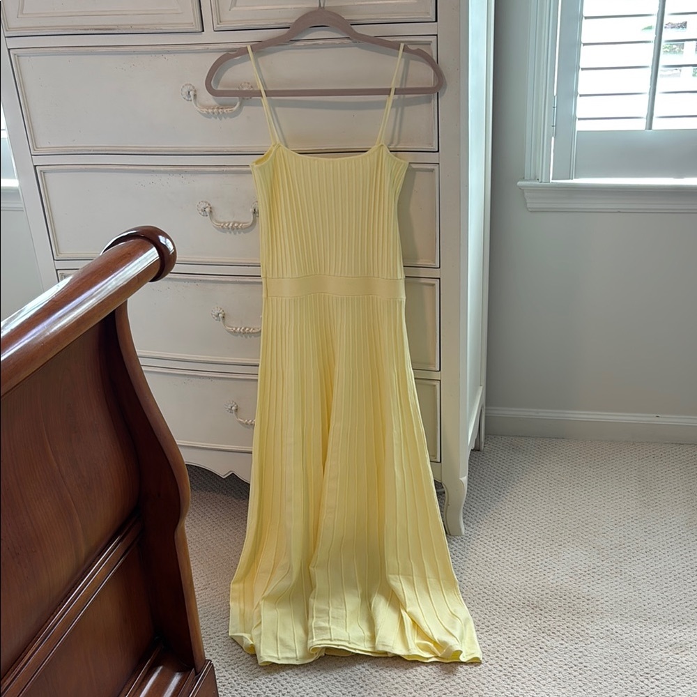 Yellow Pleated Maxi Dress